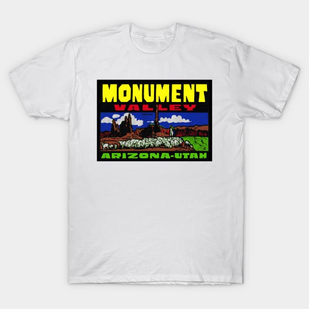 MONUMENT VALLEY UTAH ARIZONA NAVAJO TRIBAL PARK BUTTES MITTENS JOHN FORD'S POINT T-Shirt by TravelTime